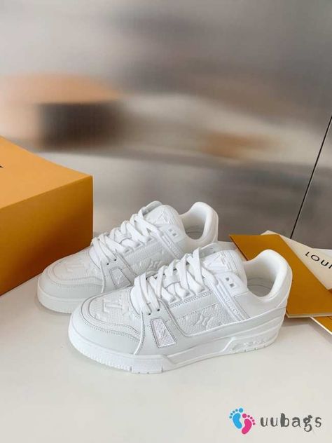 Uubags | Louis Vuitton 1A9JG9 LV Trainer Sneaker In White - uubags.org Zapatillas Louis Vuitton, Lv Trainer Sneaker, Louis Vuitton Trainers, Lv Backpack, Ysl Wallet, Lv Sneakers, Fendi Tote, Louis Vuitton Sneakers, White Louis Vuitton