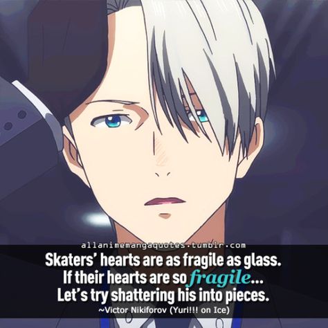 Yuri On Ice Viktor, Ice Quotes, Blonde Kids, Viktor Nikiforov, Yuri Katsuki, Quotes Photo, Manga Quotes, Random Aesthetic, Property Rights