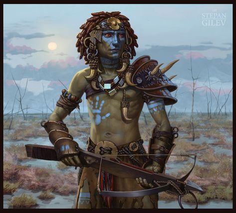 ArtStation - "The Swamp Native". " Болотный абориген". , Stepan Gilev Swamp Warrior, Swamp People, Pc Ideas, Character Portraits, Great Britain, Anatomy, Nativity, Character Art, Avatar