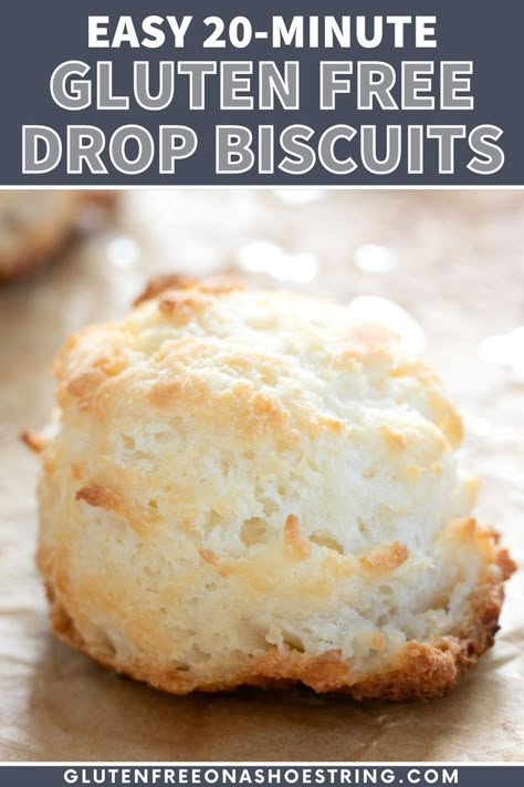 Are you missing your favorite breakfast biscuits now that you are gluten free?Tender and light gluten free drop biscuits are ready in 20 minutes, start to finish. You can't beat the taste or the convenience! Make gluten free drop biscuits in just 20 minutes with this easy recipe. These glouten free biscuits are tender and fluffy, and they're always the perfect dinner side. Enjoy your gluten free breafast! Gluten Free Drop Biscuits, Drop Biscuits Recipe, Gluten Free Biscuits, Drop Biscuits, Biscuits Easy, Gluten Free Eating, Gluten Free Recipes Easy, Gluten Free Breakfasts, Low Carb Meals Easy