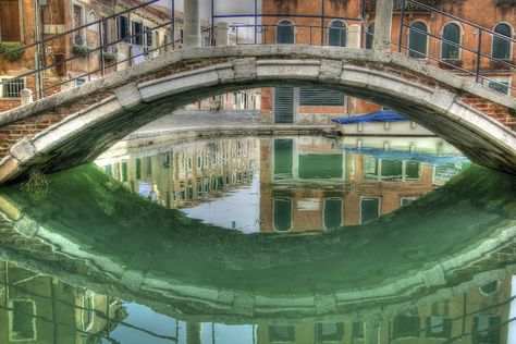 Element of design. Shape. In this photo the curved bridge is projected onto the water making it appear to be a full oval/ semi circular shape, this also gives to a 3D appearance. Curved Bridge, Element Of Design, Elements And Principles, Creative Colour, Elements Of Design, Elements Of Art, Color Photography, Bridge, Photographer