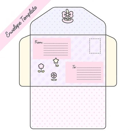 Cute Box Paper Craft, Cute Envelopes Template, Envolpes Template, Kpop Envelope Template, Cute Envelope Printable, Paper Envelope Template, Cute Paper Envelopes, Cute Envelope Template Free Printable, Envelope Patterns Templates