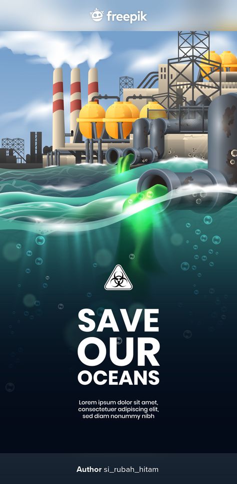 World ocean day, bio hazardous waste | Premium Vector #Freepik #vector #poster #nature #sea #world Hazardous Waste Poster, Save Energy Poster, Los Angeles Landscape, Environmental Posters, World Ocean Day, Chemical Waste, Save Mother Earth, Green Leaf Background, Poster Nature