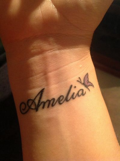 In loving memory of my beautiful Daughters Name Tattoo, Name Tattoos On Wrist, Learn To Tattoo, Wrist Tattoos For Women, Name Tattoo Designs, Rose Tattoo Design, Memorial Tattoos, Baby Tattoos, Tattoos For Daughters