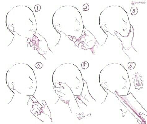 Drswing face grab Draw Hands, Draw Manga, Hand Drawing Reference, Drawing Faces, Hands Holding, Chin Up, Sketch Inspiration, Anime Drawings Tutorials, Art Poses