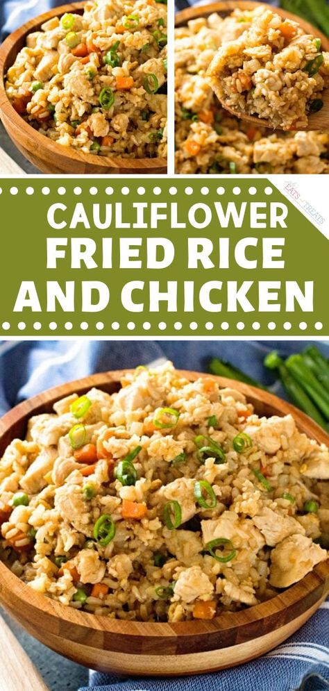 Fried Rice And Chicken, Cauliflower Fried Rice Recipes, Easy Healthy Meal, Rice And Chicken, Cauliflower Fried, Chicken Cauliflower, Cauliflower Rice Recipes, Rice Recipes For Dinner, Cauliflower Fried Rice