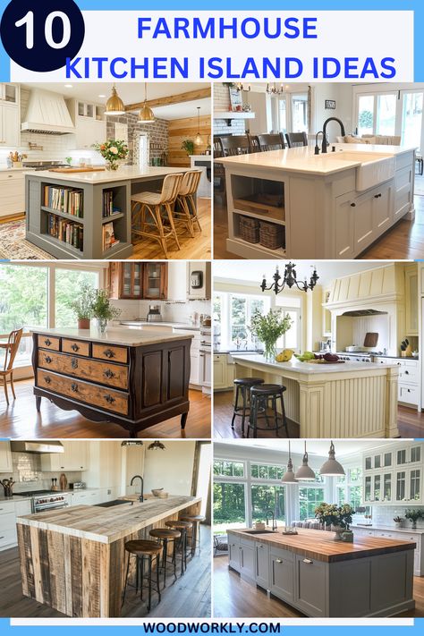 Explore stunning farmhouse kitchen island designs that combine function and style. Discover unique ideas for a cozy, rustic kitchen. Read the full article for inspiration and tips!
#FarmhouseKitchen #KitchenIslandIdeas #RusticDecor #KitchenRenovation #CozyKitchen Updating Kitchen Island, Diy Rustic Kitchen Island, Barn Style Kitchen, Kitchen Island With Cabinets, Kitchen Island Redo, Unique Kitchen Island Ideas, Farmhouse Kitchen Island Ideas, Rustic Kitchen Island Ideas, Style Kitchen Island