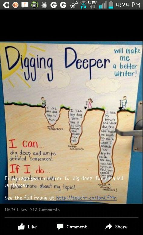 Deep Sentences, Story Telling Activities, Digging Deeper, Primary Writing, Middle School Writing, Work On Writing, Dig Deeper, Primary Teaching, Teaching Language Arts