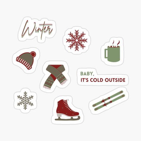 Get my art printed on awesome products. Support me at Redbubble #RBandME: https://www.redbubble.com/i/sticker/Baby-it-is-cold-outside-this-winter-by-Tammystribe/93770842.EJUG5?asc=u Winter Stickers Aesthetic, Apple Emojis, Winter Stickers, Journaling Collage, Sticker Baby, Stickers Printable, Diary Ideas, Printable Planner Stickers, Inspiration For Kids