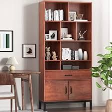 Amazon.com: bookcase with doors Open Shelf Storage, Drawer Bookshelf, Brown Bookcase, Tall Bookshelf, Bookcase With Doors, Bookshelf Cabinet, Tall Bookshelves, Tv Unit Furniture, Bookcase Door