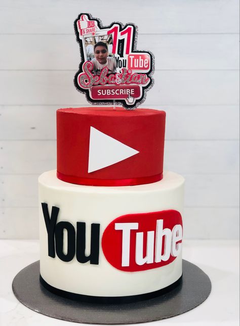 Youtube Birthday Cake, Tube Cake, Youtube Birthday, Youtube Party, 10th Birthday Parties, Boy Birthday Cake, Cakes For Boys, You Tube, 10th Birthday