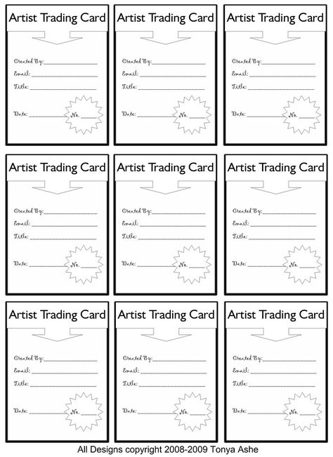 ATC Back Design Sheet No. 1 | FREE for you to use on your AT… | Flickr Trading Cards Template, Baseball Card Template, Trading Card Ideas, Trading Card Template, Design Sheet, Report Card Template, Artist Trading Card, Art Trading Cards, Artist Card