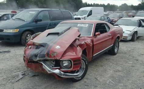 1970 Mustang Mach 1, Twin Set Sweater, Junkyard Cars, 1970 Mustang, Ford Mustang Shelby Cobra, Car Breaks, Damaged Cars, 1970 Ford Mustang, Mustang Mach 1