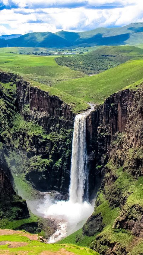 Lesotho Travel, Lesotho Africa, African Travel, Sugar Paper, Countries To Visit, Beautiful Waterfalls, Africa Travel, Special Places, African Dress