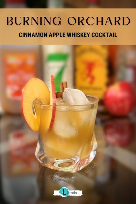 Apple Whiskey, Cinnamon Whiskey and fresh Apple Cider mixed together is the perfect fall cocktail! Apple Whiskey Cocktail, Fall Whiskey Cocktails, Cinnamon Cocktail, Apple Cidar, Whiskey Drinks Recipes, Crown Apple, Apple Whiskey, Cinnamon Whiskey, Cocktail Recipes Whiskey