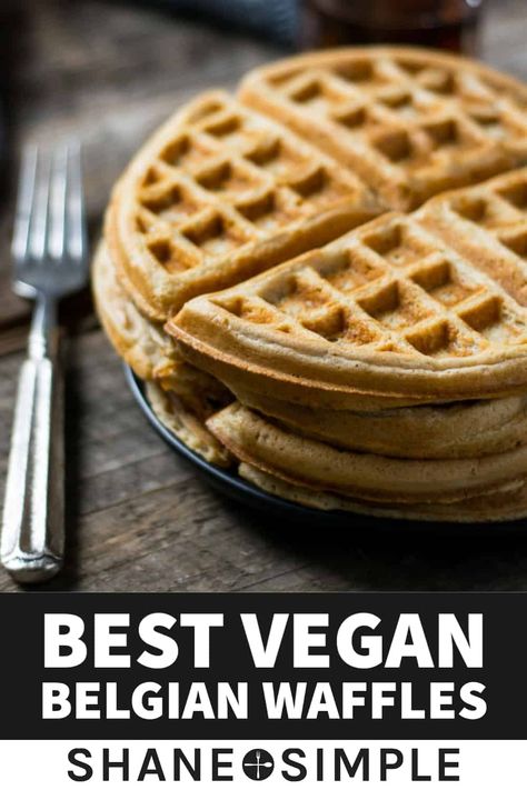 These Vegan Belgian Waffles are delicious and so easy to make. Made in one bowl with 8 simple ingredients. Perfect for your weekend brunch. Vegan Waffle Recipe Easy, Belgian Waffles Recipe, Plant Based Recipes Breakfast, Vegan Waffles, Holiday Dessert Recipes, Plant Based Breakfast, Waffles Maker, Belgian Waffles, Waffle Recipes