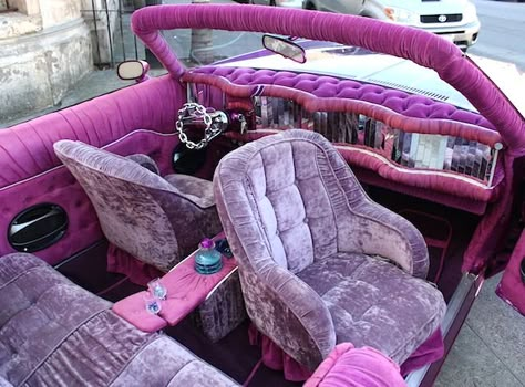 The Hog Ring - Auto Upholstery Community - Lowrider Interior Car Seat 11 Velvet Car, Pimped Out Cars, Girly Car, Lowrider Cars, Cute Car Accessories, Car Upholstery, Pink Car, Fancy Cars, Classy Cars