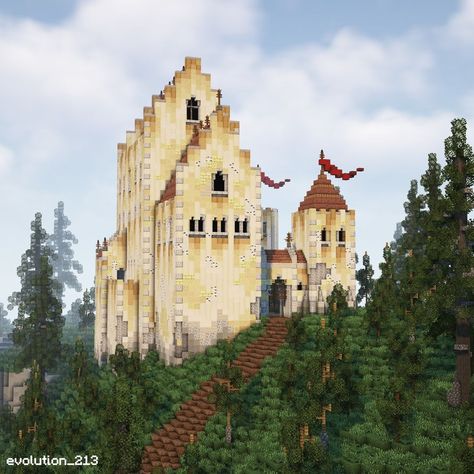 -Pinethorpe Castle- Inspired by @_historybuilds_ and Lichenstein Castle Let me know what you think of this down… | Instagram French Chateau Minecraft, Fantasy Castle Minecraft, Small Medieval Castle Minecraft, Wood Castle Minecraft, Mountain Top Castle Minecraft, Castle On Hill Minecraft, Minecraft Mountain Castle, Minecraft Small Castle, Minecraft Cliffside Castle