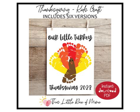 Turkey Craft For Infants, Footprint Turkey Baby, Footprint Turkey Craft, Thanksgiving Art For Infants, Thanksgiving Footprint Art For Infants, Infant Thanksgiving Crafts, November Crafts For Infants, Thanksgiving Baby Crafts, Turkey Footprint Craft