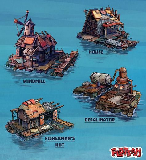 Old Workshop, Fallout Concept Art, Boat Illustration, Pirate Boats, Apocalypse World, Post Apocalyptic Art, Apocalypse Art, Apocalypse Survival, Building Concept