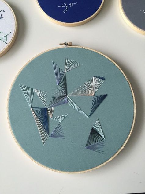 Embroidery Stitches Flowers, Geometric Abstract Art, Hand Embroidery Patterns Free, Embroidery Hoop Wall, Embroidery Hoop Wall Art, Abstract Embroidery, Geometric Embroidery, Embroidery Stitches Tutorial, Hand Embroidery Projects