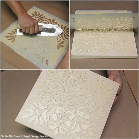 VIDEO Tutorial: How to Stencil DIY Terracotta Wall Art with Royal Design Studio Tile Stencils & Annie Sloan Chalk Paint Chalk Paint Tutorial, Wall Stencils Diy, Tile Stencils, Stencils Tutorials, Royal Design Studio Stencil, Terracotta Wall Art, Stencil Painting On Walls, Terracotta Wall, Diy Wand