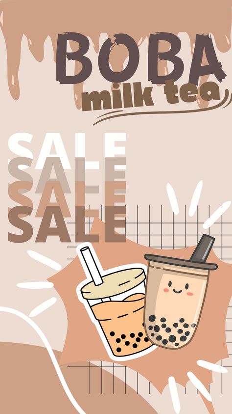 Aesthetic Advertisement Poster, Boba Milk Tea Aesthetic Wallpaper, Milk Tea Advertisement, Boba Tea Poster, Boba Advertisement, Milk Tea Logo Design Ideas, Boba Milk Tea Aesthetic, Milktea Poster, Milk Tea Wallpaper Cute