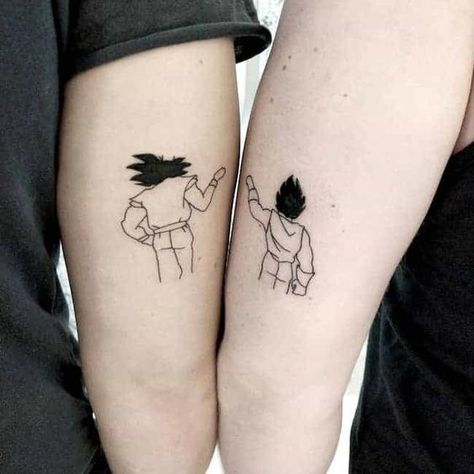 Small Friendship Tattoos, Bro Tattoos, Matching Friendship Tattoos, Train Tattoo, Dbz Tattoo, Cousin Tattoos, Globe Tattoos, Brother Tattoos, Matching Best Friend Tattoos