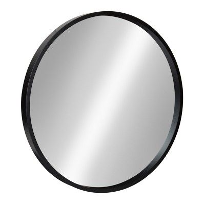 22" X 22" Travis Round Wood Accent Wall Mirror Black - Kate And Laurel : Target Round Wood Mirror, Black Mirrors, Accent Wall Mirror, Modern Wall Mirror, Modern Mirror Wall, Wood Accent Wall, Mirror Surface, Wall Accent, Contemporary Mirror