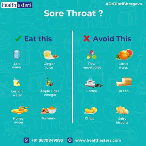 When you have a sore throatthe burning and uncomfortable feeling it causes can make it hard to drink or eatKnow the best things to eat and drink when you have a sore throat and the things you might want to avoidFor more info connect with @dipti_healthasters Call 91 8878849993 www.healthasters.com throat throatpain infection cold cough flu sorethroat sorethroatremedy sorethroatcure sorethroatremedies HealthAsters homeopathictreatment bhopal Things For Sore Throat, Things That Help A Sore Throat, What To Drink When You Have A Sore Throat, Teas To Help Sore Throat, Tea For Scratchy Throat, Natural Remedies For Sore Throat And Congestion, Good Things To Eat When You Have A Sore Throat, Foods That Help With Sore Throat, Sick Remedies Sore Throat