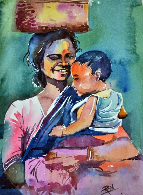 Mothers Day Drawings Art Paintings, Jai Maa Durga, Motherhood Painting, Power Painting, Mother Son Love, Mothers Day Drawings, Love Is Eternal, Pencil Drawing Images, Colour Drawing