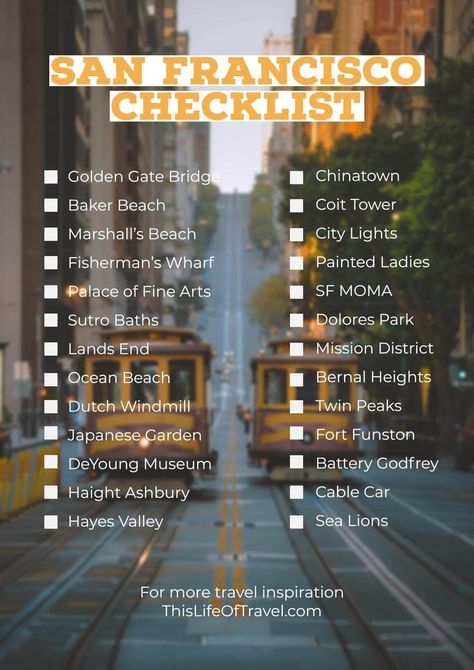 San Francisco checklist San Francisco In A Day, What To Do In San Francisco, San Francisco Bucket List, San Francisco Itinerary, San Francisco Vacation, San Francisco Travel Guide, San Francisco Fashion, America Trip, Cali Trip