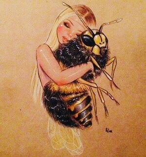 Love Bees Images Terrifiantes, Bee Drawing, I Love Bees, Bee Inspired, Bee Tattoo, Bee Art, Bees Knees, Art And Illustration, Queen Bee