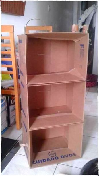 Cardboard Box Storage, How To Make Drawers, Cardboard Organizer, Cardboard Crafts Diy, Drawer Table, Diy Storage Boxes, Diy Storage Cabinets, Diy Cardboard Furniture, Cardboard Furniture