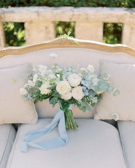 Pale Blue Wedding Flowers, Pastel Blue And Green Aesthetic, Dusty Blue Wedding Aesthetic, Sage Green Wedding Inspiration, Classic White Wedding Flowers, Light Blue Wedding Palette, Dusty Blue Wedding Flowers, Fairmont Wedding, Hydrangea Bridal Bouquet