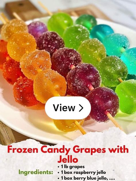 Lemon8 · Frozen Candy Grapes with Jello · @kae❤︎︎ Grape Jello Recipes, Grapes With Jello, Frozen Candy Grapes, Lake Recipes, Raspberry Jello, Frozen Snacks, Candy Grapes, Jello Flavors, Blueberry Pound Cake