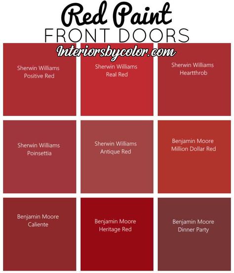 Best Red Door Paint Color, Red Front Doors Farmhouse, Red Door Colors Sherwin Williams, Best Red For Front Door, Best Red Paint For Front Door, Sherwin Williams Red Paint Colors Front Doors, White House Black Trim Red Door, Red Paint For Front Door, Front Door Red Colors