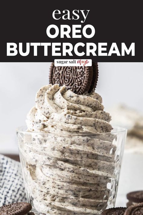 Oreo Cookie Buttercream Frosting, Oreo Frosting Whipped, Oreo Cake Icing, Easy Oreo Frosting, Oreo Buttercream Frosting Recipe, Cookies And Cream Buttercream Frosting, Oreo Cookie Frosting Recipe, Oreo Frosting Buttercream, Oreo Icing Recipe