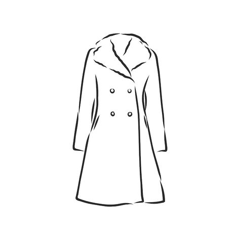 Women's coat, fashion flat sketch. techn... | Premium Vector #Freepik #vector #windbreaker #jacket #bomber-jacket #wear How To Draw A Coat, Coat Drawing, Winter Sketch, Fashion Flat Sketch, Jacket Drawing, Woman Sketch, Flat Sketches, Hand Drawn Vector Illustrations, Vector Sketch