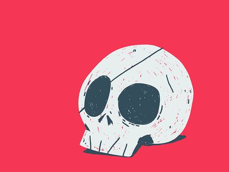 Pirate Skull, A Drawing, Global Community, Motion, Red