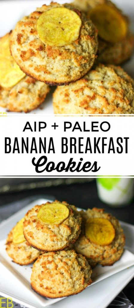 Breakfast Cookies Banana, Paleo Banana Cookies, Aip Banana, Aip Cookies, Banana Breakfast Cookies, Cookies Banana, Aip Diet Recipes, Banana Breakfast Cookie, Breakfast Paleo