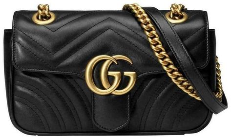 Gucci GG Shoulder Mini Marmont Black Matelassé Chevron Leather Cross Body Bag Listed By Penny Lane - Tradesy Gg Marmont Matelassé Mini Bag, Gg Marmont Mini, Gucci Mini, Gucci Crossbody Bag, Gucci Crossbody, Spring Look, Gucci Gg Marmont, Black Leather Crossbody Bag, Gucci Shoulder Bag