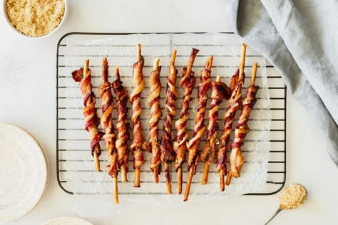 Bacon Bites Bacon Bread, Bacon Bites, Southern Living Recipes, Caprese Skewers, Bread Sticks, Bacon Appetizers, Cheese Straws, Best Bacon, Easy Party Food