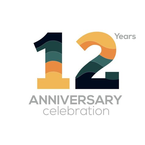 12th Anniversary Logo Design, Number 12 Icon Vector Template.Minimalist Color Palettes Anniversary Logo Design, 12 Anniversary, 12th Anniversary, 2 Year Anniversary, Minimalist Color, Anniversary Logo, 8th Anniversary, Flyer And Poster Design, Number 12