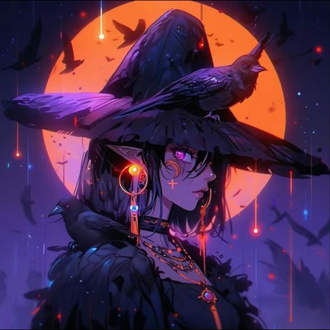 Dark Witch Drawing, Witch Profile Picture, Witch Pfp, Coven Witches, Witch Anime, Witch Woman, Pastel Ghost, Witch Photos, Witch Drawing