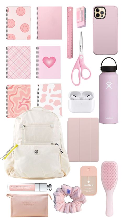 Backpack Preppy, School Emergency Kit, School Backpack Essentials, Preppy School Supplies, Pretty School Supplies, School Suplies, School Bag Essentials, Backpack Essentials, Inside My Bag