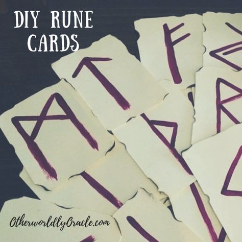 Homemade Rune Cards are a powerful divination tool and easy to make! Diy Rune Stones, Diy Runes Ideas, Diy Tarot Cards How To Make, Spiritual Runes, Futhark Runes Meanings, Wicca Runes, Divination Runes, Native American Symbols, Elder Futhark Runes