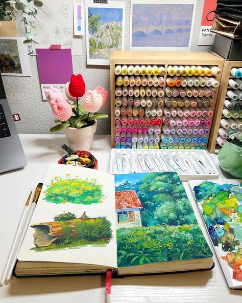 All posts • Instagram Full Sketchbook, Study Painting, Pen Art Work, Pinterest Art, Painting Gouache, Gouache Illustrations, Posca Art, Motivational Art, Art Garden