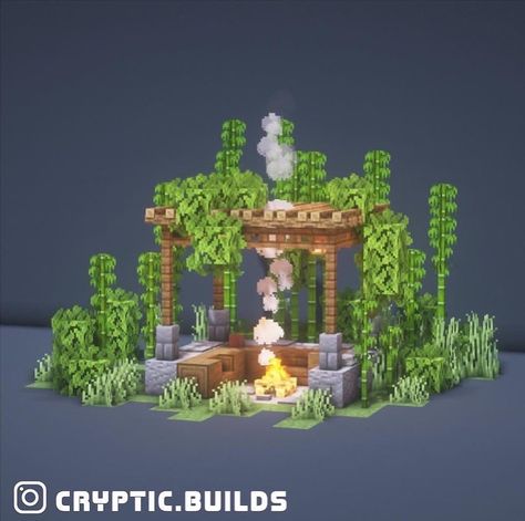 Minecraft Builds & Tips on Instagram: "8 Garden Ideas! 🪴 By: @cryptic.builds - Follow @minecrraftbuilds" Minecraft Small Waterfall Pond, Minecraft Gateway Ideas, Jungle Path Minecraft, Minecraft Dragon Egg Display Ideas, Minecraft Garden Archway, Animal Sanctuary Minecraft, Minecraft Water Feature, Minecraft Enchantment Area, Minecraft Campfire Ideas