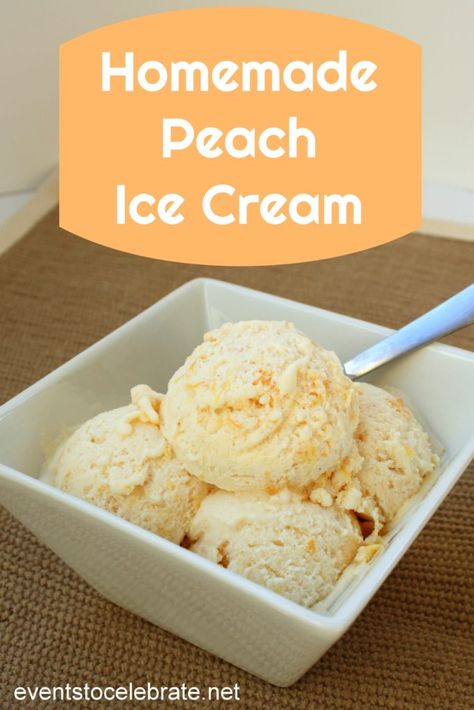 Cuisinart Ice Cream Recipes, Peach Ice Cream Recipe, Homemade Peach Ice Cream, Ice Cream Recipes Machine, Cuisinart Ice Cream, Cuisinart Ice Cream Maker, Peach Ice Cream, Ice Cream Maker Recipes, Making Homemade Ice Cream